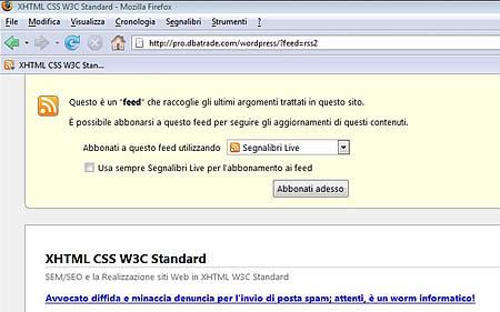 Firefox come lettore Feed Rss